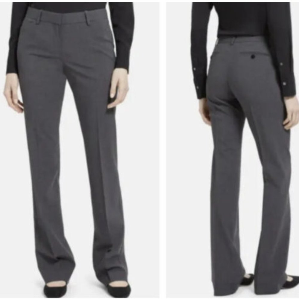 Theory Women's Wide Leg Pants in Charcoal Gray